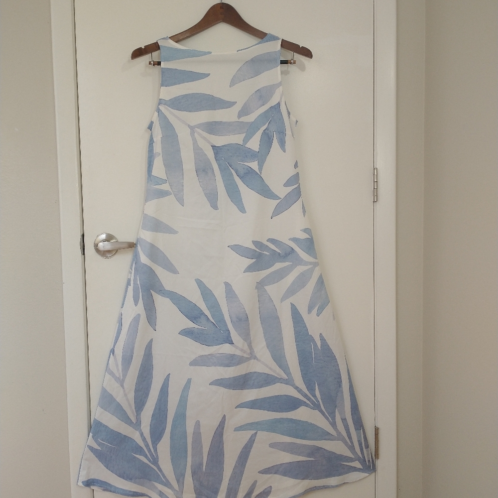 Just Fashion Now Women's Blue Floral Sleeveless Wide Strap Maxi Dress Size S